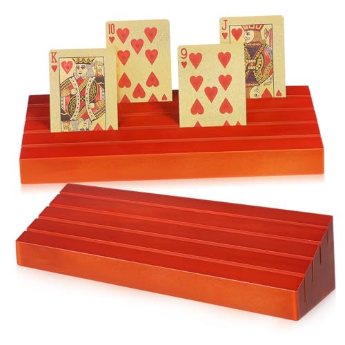 Milisten 2Stücke Kartenständer Aus Holz Teiliges Für Spielkarten Stabiler Kartenhalter Für Poker Bridge Und Mehr Für Präsentation Und Wettkampfspiele von Milisten