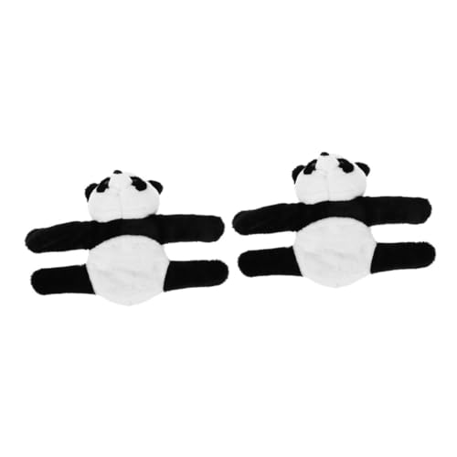 Milisten 2Stücke Panda Slap Armband Plüsch Gefüllt Süßes Cartoon Stofftier Partygeschenk für Langlebiges und Bequem Tragbares Slap Band für Feiern und Anlässe von Milisten