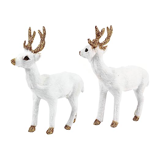 Milisten 2Stücke Plüschpuppe Realistische Tierfiguren Für Dekoration Und Flauschige Hirsch Statuen Für Alter von Milisten