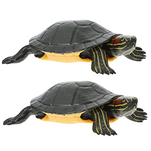 Milisten 2Stücke Schildkrötenfiguren Realistische Brasilianische Schildkröten Dekoration Für Garten Und Lebensechte Nachbildung Für Spielideen von Milisten