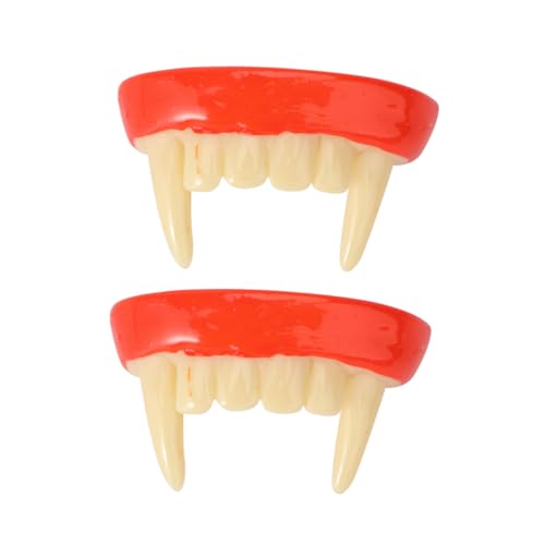 Milisten 2Stücke Vampire Fangs Cosplay Props Realistic Resin Teeth for Halloween Costume Party Scary Accessories for Zombies and Goth Themes von Milisten