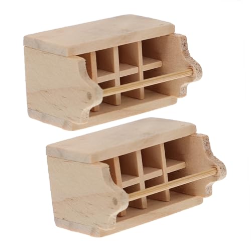 Milisten 2Stücke Werkzeugkasten aus Holz Dekorationszubehör für Puppenhaus Möbelmodell und Dekoration Langlebig für Kreative Projekte und Fotografie von Milisten