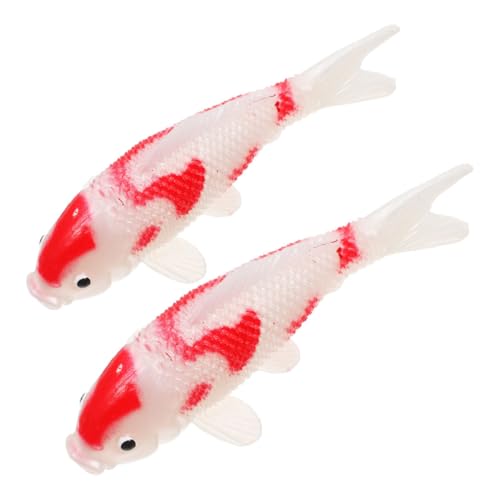 Milisten 2pcs Simulation Fischverzierung Gefälschter Plastikfischtank Sensorisches Spielzeug Künstlicher Koi -Fisch Für Bonsai -tierfiguren von Milisten