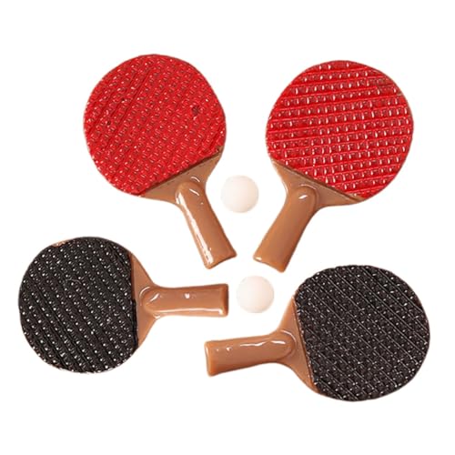 Milisten 2sätze Miniatur Tischtennis-Set Für Puppenhaus Tischtennisschläger Und Ball Hochpräzise Miniaturmodelle Zubehör Für Kreatives Dekorieren Und Sammeln von Milisten