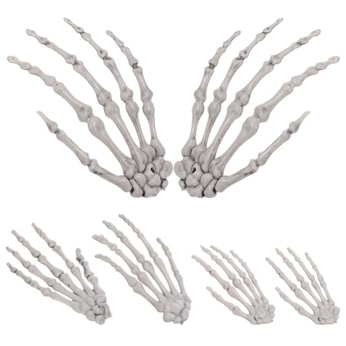 Milisten 3 Paar Halloween-skeletthände: Skeletthand-Ornamente aus Kunststoff, Spukhaus-Requisiten für Die Halloween-Dekoration Milisten 3 Paar Halloween-skeletthände: Skeletthand-Ornamente aus Kunststoff, Spukhaus-Requisiten für Die Halloween-Dekoration von Milisten
