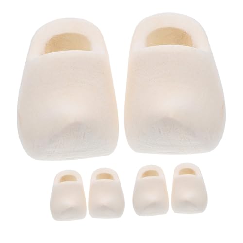 Milisten 3 Paare Miniatur Holzschuhe Blank Modell Puppenhaus Zubehör Glatte Oberfläche DIY Bastelset Dekoration für Puppenhaus und Miniaturwelten von Milisten