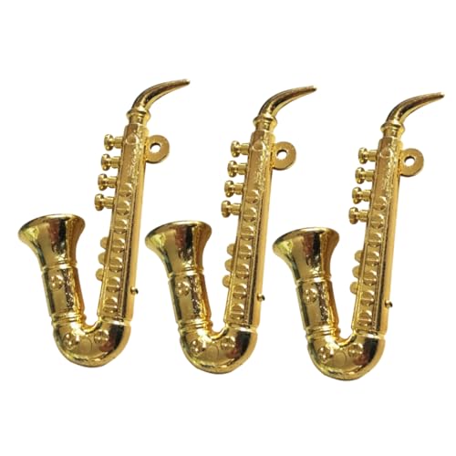 Milisten 3 STÜCKE Puppenhaus Musikinstrumente Teiliges Saxophon Realistische Miniatur Musikinstrumente aus Leichtem Kindgerechtes für Kinderzimmer Stilvolle Wohnaccessoires von Milisten