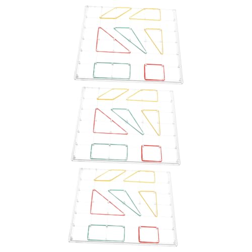 Milisten 3 Sätze Geoboards für den Geometrieunterricht Board-grafisches Lernspielzeug Requisiten für den Mathematikunterricht geometrische lehrmittel Kinderspielzeug Plastik von Milisten