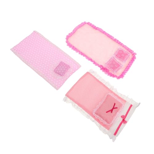 Milisten 3 Sätze Maßstab Realistische Bettwäsche Kissen Weiche Farben Passend Für Puppenmöbel Dekoration von Milisten