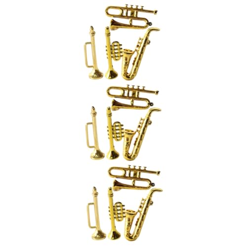 Milisten 3 Sätze Mini-Saxophon Puppenhaus Dekorationen Miniaturen Mini-trompete Winzig Zartes Mini-Instrument Mini-musikinstrumentenmodelle Plastik Golden 4 Stück * 3 Milisten 3 Sätze Mini-Saxophon Puppenhaus Dekorationen Miniaturen Mini-trompete Winzig Zartes Mini-Instrument Mini-musikinstrumentenmodelle Plastik Golden 4 Stück * 3 von Milisten