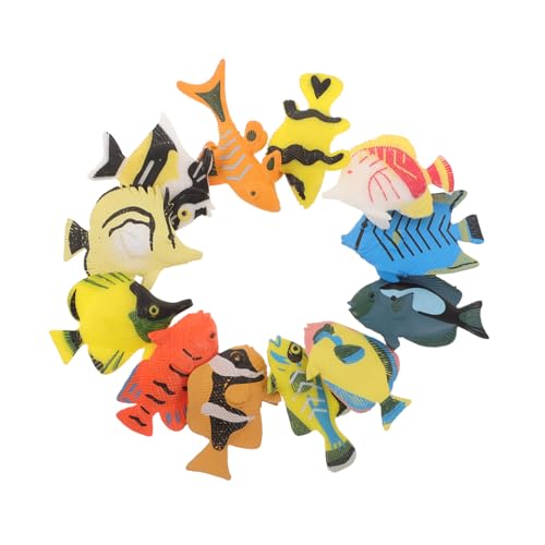 Milisten 3 Sätze Miniatur Tropische Fisch Figuren Spielset Bunte Plastik Meeresbewohner Realistische Aquarium Ornamente für Lernspielzeug und Party Deko Verschiedene Modelle von Milisten