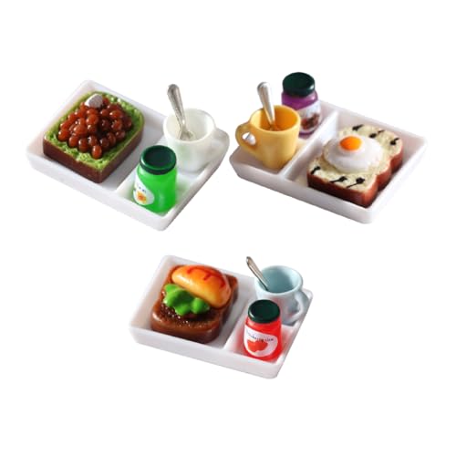 Milisten 3 Sätze Puppenhaus-Toast für kinderspielzeug Weihnachten wichtelgeschenk spielsachen Puppenessen Mini-Essen Spielzeugnahrung Miniatur-Dessert- Harz von Milisten