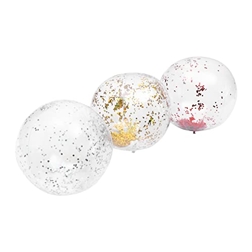 Milisten 3 Stück Aufblasbare Strandbälle aus PVC Glitzernde Wasser Spielzeuge für Strandspiele und Gartenaktivitäten von Milisten