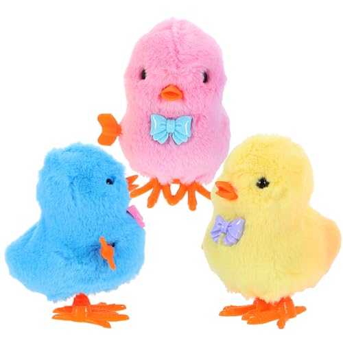 Milisten 3 Stück Aufziehbares Hühnerspielzeug Hüpfen Aufziehen Springen Küken Wind Huhn -osterkorbfüller Kinderspielzeug Hühnerspielzeug Für -Huhn- Plastik von Milisten