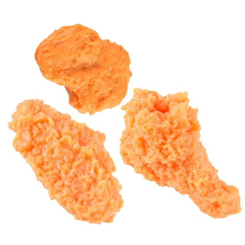 Milisten 3 Stück Bonbon-Modell simuliertes Essensspielzeug Hühnermodell Simulationsfutter lebensechtes Kunstfleischmodell falsches Huhn Brathähnchen gebratenes Huhn PVC Orange von Milisten