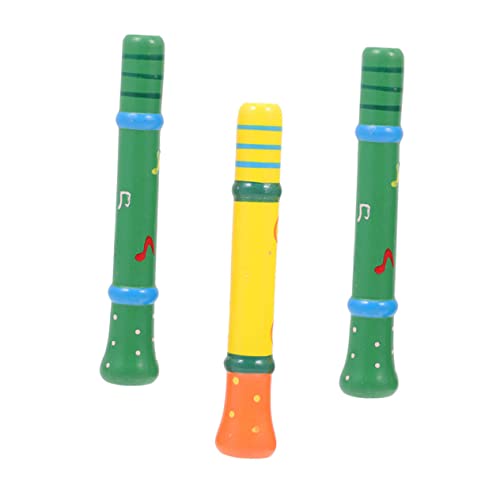 Milisten 3 Stück Buntes Teiliges Holzpfeifen Musikinstrument Kreatives Blasinstrument für Kindergarten und Vorschule Zufällige Farbe Zufällige Farbe von Milisten