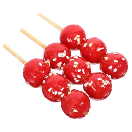 Milisten 3 Stück Candied Haws Modell Simulierte Candied Haws Winzige Candied Haws Kunst Candied Haws Puppenhaus Zubehör Candied Haws Requisiten Puppenhaus Zuckerbeschichtete Haws von Milisten