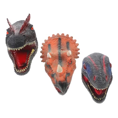 Milisten 3 Stück Dinosaurier Handpuppen Teiliges Puppen für Geschichtenerzählen und Interaktive Unterhaltung Flexibles Material Leicht und Praktisch für Jungen von Milisten