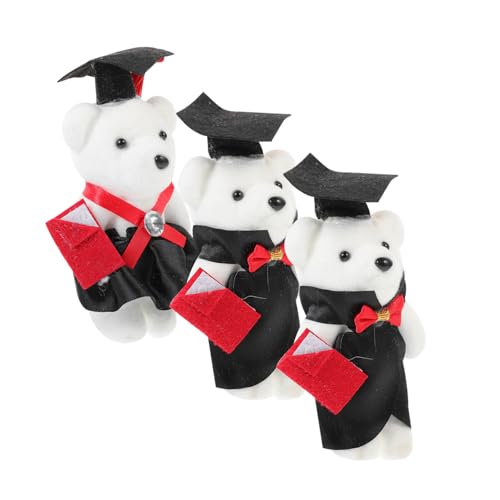 Milisten 3 Stück Dr. Bärenpuppe Bären Mit Abschlusskappen Abschlussbären Interessante Foto -Requisiten Mehrzweckbären Interessante Autodekorationen Bärenpuppen Vlies von Milisten