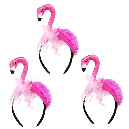 Milisten 3 Stück Flamingo Haarreif Teiliges Cosplay Zubehör für Hawaiianische Partys Vielseitig Einsetzbar für Karneval Geburtstagsfeiern und Kostümveranstaltungen von Milisten