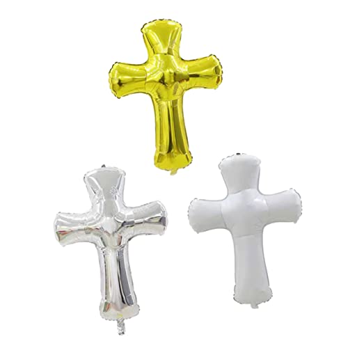 Milisten 3 Stück Folienballon Kreuzform für Taufen und Babypartys Deko Ballons Weiß Silber und Gold für Feiern und Fotos Vielseitig Einsetzbar Milisten 3 Stück Folienballon Kreuzform für Taufen und Babypartys Deko Ballons Weiß Silber und Gold für Feiern und Fotos Vielseitig Einsetzbar von Milisten