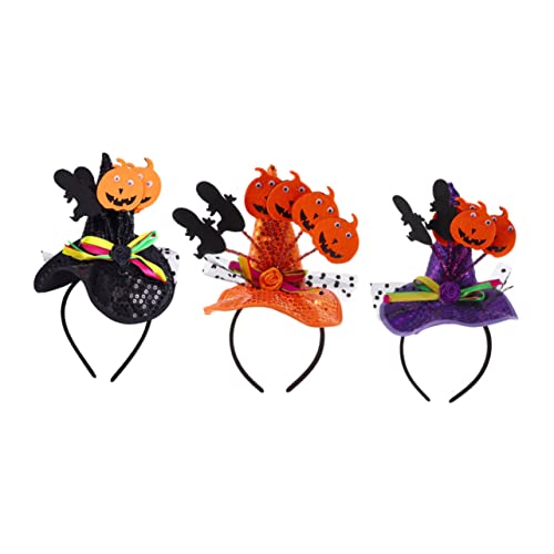 Milisten 3 Stück Halloween Hexenhut Haarreifen mit Kürbis Design Zubehör für Cosplay und Kostümpartys Leicht und Bequem für Damen für Halloween Feste Milisten 3 Stück Halloween Hexenhut Haarreifen mit Kürbis Design Zubehör für Cosplay und Kostümpartys Leicht und Bequem für Damen für Halloween Feste von Milisten