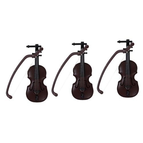 Milisten 3 Stück Haushaltsinstrumentenmodell Heimdekoration Miniatur Geigenornament Dekorationen Mini Musikinstrumente Musikinstrument Mini Hausdekor Kunststoff von Milisten