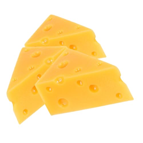 Milisten 3 Stück Käsemodell Käsespielzeug künstlicher Kunstkäse Käse-Display-Modell gefälschtes Dessertmodell Dollhouse Food Requisiten gefälschte Essensrequisiten Falsches Käse Harz Orange von Milisten