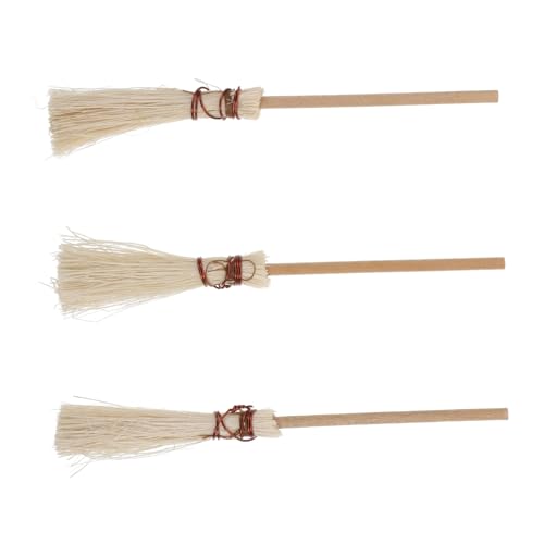 Milisten 3 Stück Mini-Besen-Modell für kinderspielzeug hühner kinderknallzeug Toys for Mini-Möbelmodell Mini-Möbelornamente Zubehör für Miniaturszenen Gras von Milisten