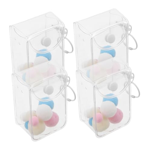 Milisten 3 Stück Mini PVC Aufbewahrungstaschen für Sammelfiguren Transparente Strapazierfähige Display Cases mit Anhänger Kompakte Taschen für Puppen und Lippenstift Schlüsselanhänger von Milisten