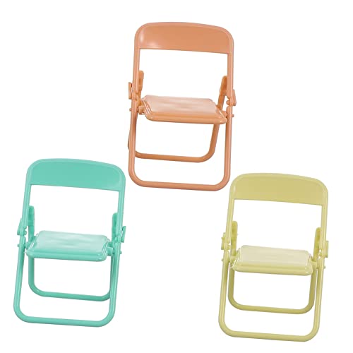 Milisten 3 Stück Mini-Stuhl Miniatures faltstuhl Miniaturmöbel puppenhauszubehör Dollhouse Furniture Miniatur-Stuhlmodell Simulationsstuhl Mini-Hausstuhl Stuhlmodell aus Kunststoff Plastik von Milisten