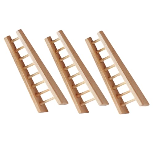 Milisten 3 Stück Miniatur Holzleiter Puppenhaus Deko DIY Zubehör Stabile Kleine Holztreppe für Mini Häuser Naturbelassen Realistisch Gestaltete Puppenmöbel Treppe für Bastelbedarf und Milisten 3 Stück Miniatur Holzleiter Puppenhaus Deko DIY Zubehör Stabile Kleine Holztreppe für Mini Häuser Naturbelassen Realistisch Gestaltete Puppenmöbel Treppe für Bastelbedarf und von Milisten