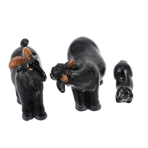 Milisten 3 Stück Miniatur-Schaf-Figuren, Modelle, Schwarzes Kunstharz, Lamm-statuen, Ornamente, Winzige Niedliche Kleine Bauernhof-tierfiguren, Realistische Ziegen-lamm-Dekorationen Für Milisten 3 Stück Miniatur-Schaf-Figuren, Modelle, Schwarzes Kunstharz, Lamm-statuen, Ornamente, Winzige Niedliche Kleine Bauernhof-tierfiguren, Realistische Ziegen-lamm-Dekorationen Für von Milisten