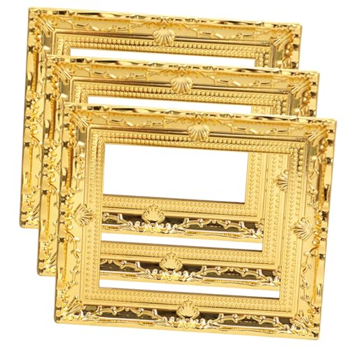 Milisten 3 Stück Puppenhausrahmen für kinderspielzeug kucheltier accesories Spielzeugzubehör Schöner Mini-Fotorahmen verschleißfestes Miniaturspielzeug Plastik Golden Milisten 3 Stück Puppenhausrahmen für kinderspielzeug kucheltier accesories Spielzeugzubehör Schöner Mini-Fotorahmen verschleißfestes Miniaturspielzeug Plastik Golden von Milisten