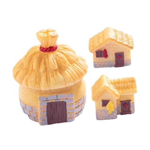 Milisten 3 Stück Retro-Landhaus mit Reetdach kleines Bausatz Mikro-Landschaftshaus-Miniatur Handwerk DIY Mini House Miniaturhäuser zum Basteln Puppenhaus-Miniaturen Dorfhaus Harz Milisten 3 Stück Retro-Landhaus mit Reetdach kleines Bausatz Mikro-Landschaftshaus-Miniatur Handwerk DIY Mini House Miniaturhäuser zum Basteln Puppenhaus-Miniaturen Dorfhaus Harz von Milisten