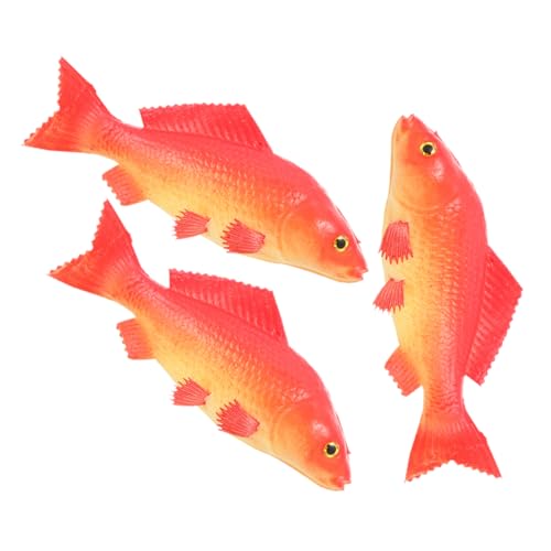 Milisten 3 Stück Simulierte Fischmodelle Teiliges PU Karpfen Dekorationsset für Aquarium Terrarium Büro Schlafzimmer Realistische Künstliche Fische zur Unterwasser Deko von Milisten