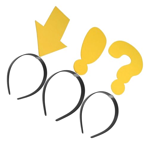 Milisten 3 Stück Stirnband lustig LED Stirnbänder für Und Hochzeit Symbol Kind Fragezeichen Haarband Partygeschenk Neuartiges Haarband Party-Stirnbänder gefühlt Yellow von Milisten