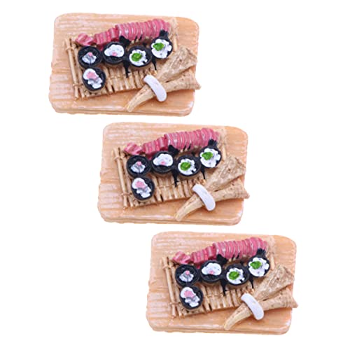Milisten 3stücke Teiliges Miniatur Sushi Für Mini-Food-Dekoration Küchenaccessoires Für Kreative Rollenspiele Und Spielküchen von Milisten