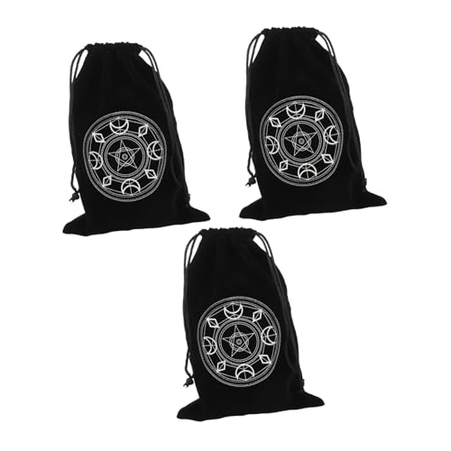 Milisten 3 Stück Tarot Karten Aufbewahrungstasche Schwarz Kordelzug Beutel Leichtes Etui Organizer Für Tarot Karten und Würfel Tragbar Robust Vielseitig Für Zuhause und Unterwegs von Milisten