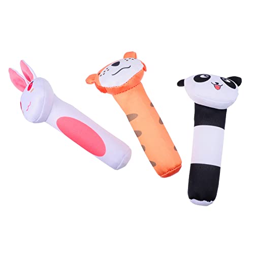 Milisten 3 Stück Teiliges Babyspielzeug Plüsch Greiflinge Rasseln mit Tiermotiven Waschbar Sensorische Montessori Geeignet für Neugeborene von Milisten