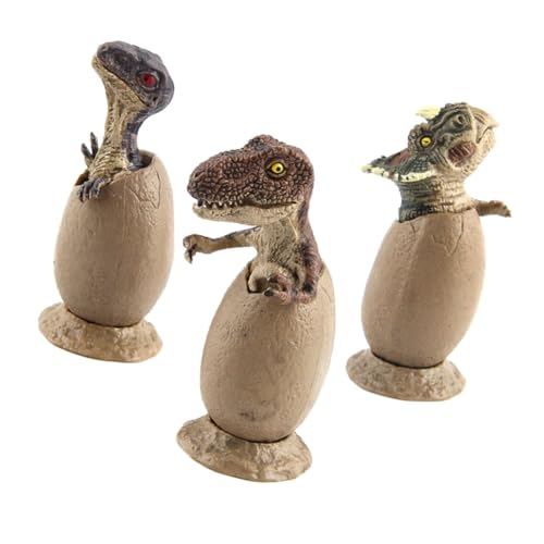 Milisten 3 Stück Teiliges Dinosaurier-Ei Modell Halb Geschlüpftes Dino-Ei Ornament Realistische Dinosaurier Figuren Dekoration für Kinderzimmer und Party Geschenk von Milisten
