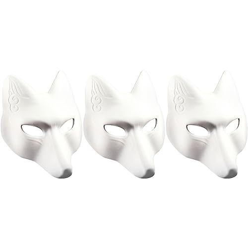 Milisten 3 Stück Teiliges Diy Fox Maske für Halloween Kostüm Unbemalte Maske für Cosplay und Maskerade Party aus PU Leicht und Einfach zu Bemalen für Kreative Bastelprojekte Milisten 3 Stück Teiliges Diy Fox Maske für Halloween Kostüm Unbemalte Maske für Cosplay und Maskerade Party aus PU Leicht und Einfach zu Bemalen für Kreative Bastelprojekte von Milisten