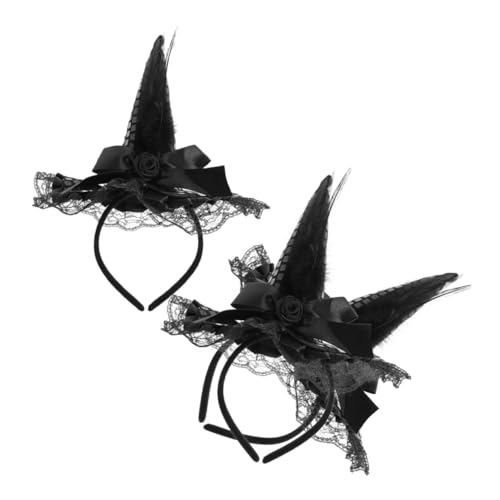 Milisten 3 Stück Teiliges Halloween Hexenhut Haarreif mit Spitze und Pailletten Leichter Hexenhut Haarschmuck für Damen Festlicher Kopfschmuck für Cosplay Party und Halloween Verkleidung von Milisten