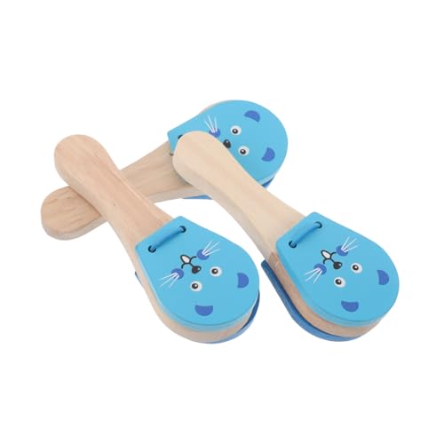 Milisten 3 Stück Teiliges Holz Kinderspielzeug Castanets mit Tiermotiv Traditionelles Percussion Instrument für Kleinkinder Ergonomisch Geformt für Kleine Hände Frühe Musikförderung und von Milisten