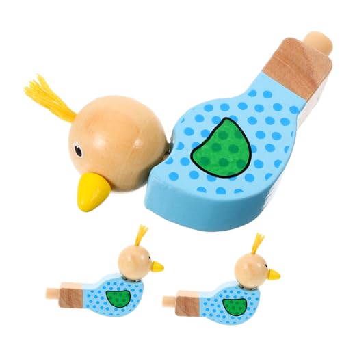 Milisten 3 Stück Teiliges Holz Vogelpfeifen Musikspielzeug Bunte Trillerpfeifen zur Frühkindlichen Babyspielzeug für Jungen Mädchen Ab Jahr von Milisten