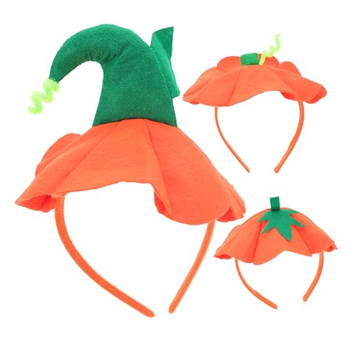 Milisten 3 Stück Teiliges Kürbis Haarreif Halloween Kopfschmuck für Partys Hut und Zweigdesign Lustige Kostüm Accessoires für Damen von Milisten