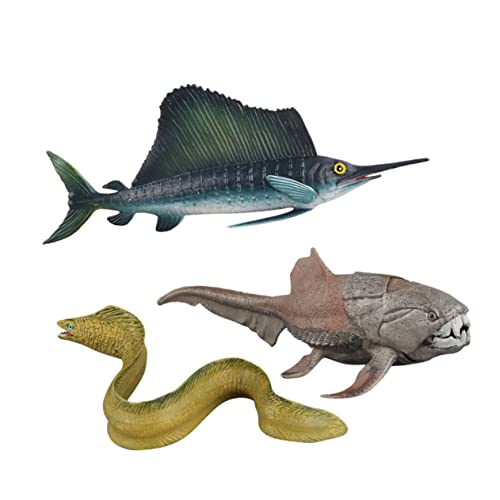 Milisten 3 Stück Teiliges Kunststoff Meeresaal Modell Dekoration Realistische Tier Figuren Segelfisch Muraenesox Cinereus Dunkleosteus Mini Meeresdekor für Zuhause und Geschäft Milisten 3 Stück Teiliges Kunststoff Meeresaal Modell Dekoration Realistische Tier Figuren Segelfisch Muraenesox Cinereus Dunkleosteus Mini Meeresdekor für Zuhause und Geschäft von Milisten