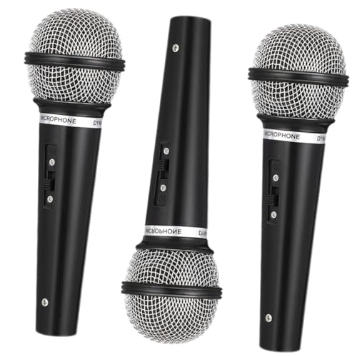 Milisten 3 Stück Teiliges Mini mikrofon Mikrofon Requisiten Schwarz Simulation Bühnenauftritte Kostümparty Karaoke Geschenk von Milisten