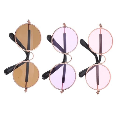 Milisten 3 Stück Teiliges Mini-puppenbrillen Stabilem Metall mit Farbigen Gläsern Realistische Kleine Drahtfassung Eyewear für Puppenhaus-deko und Puppen-kostümzubehör von Milisten