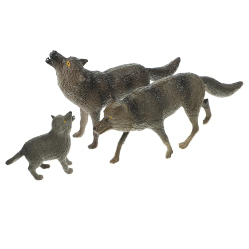 Milisten 3 Stück Teiliges Realistische Wolf Figuren aus Kunststoff Detailgetreue Wildtier Modelle für Garten Innenbereich Kinderzimmer Dekorative Tierornamente Vielseitig Einsetzbar von Milisten